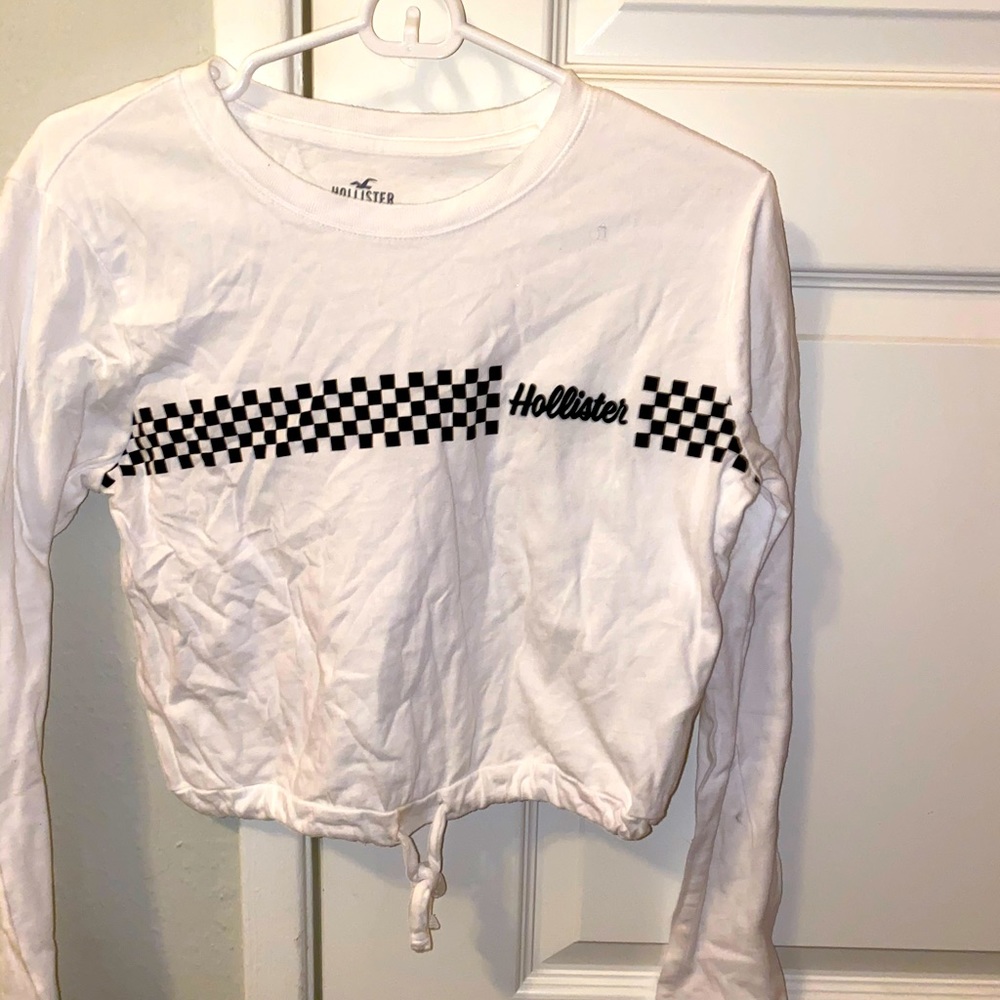 White long sleeve cinched tee - Hollister